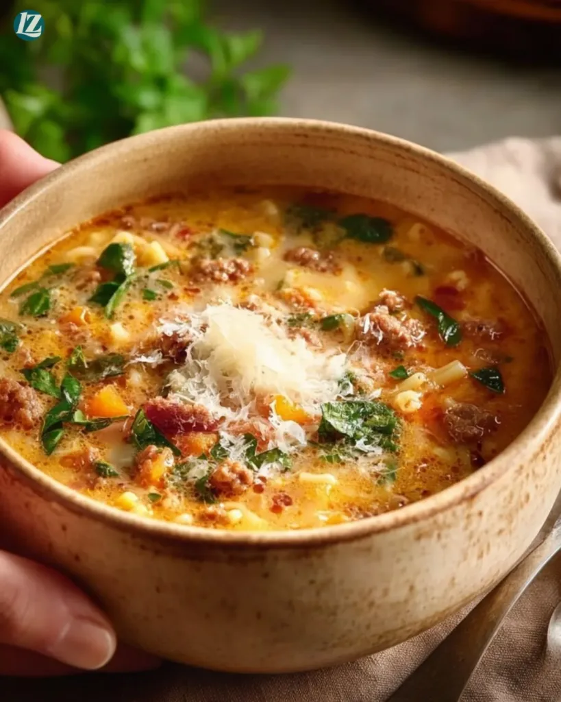 A Warm Bowl of Italian Sausage Pasta Soup