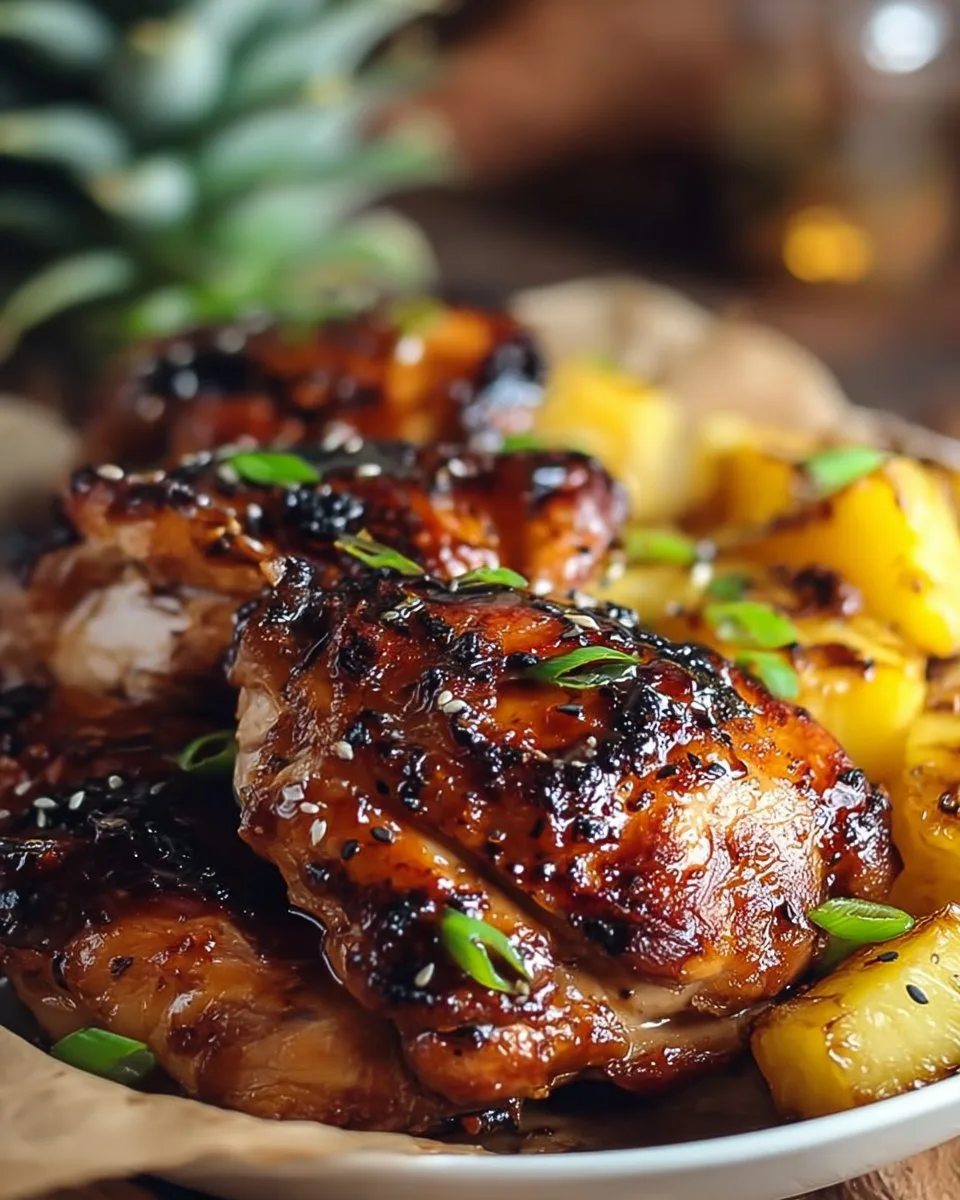 Hawaiian Teriyaki Chicken with Pineapple and Brown Sugar