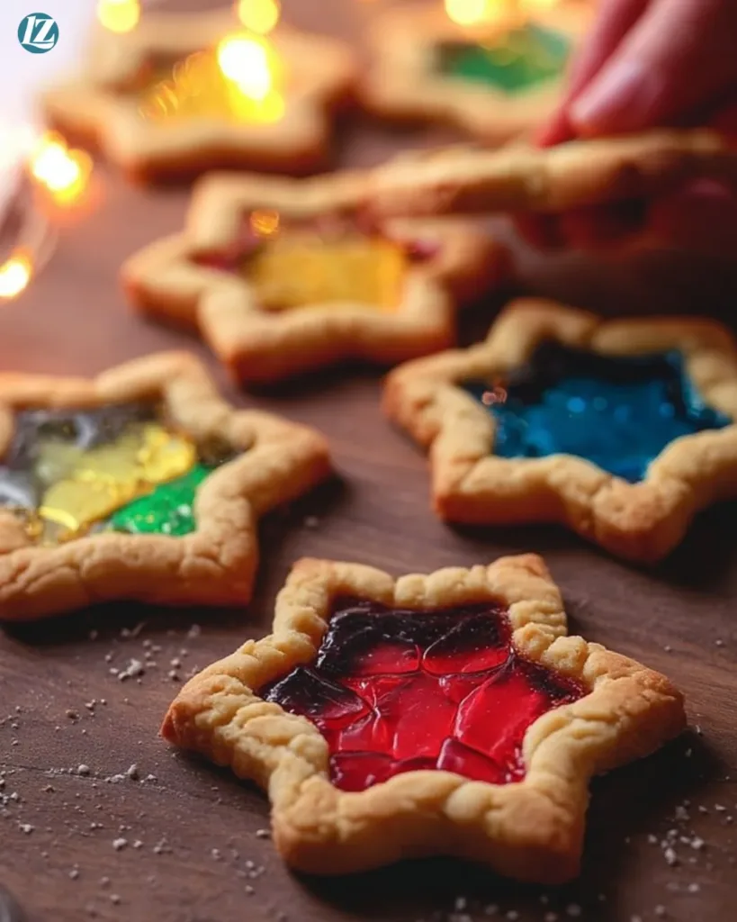 Stained glass cookies holiday treat