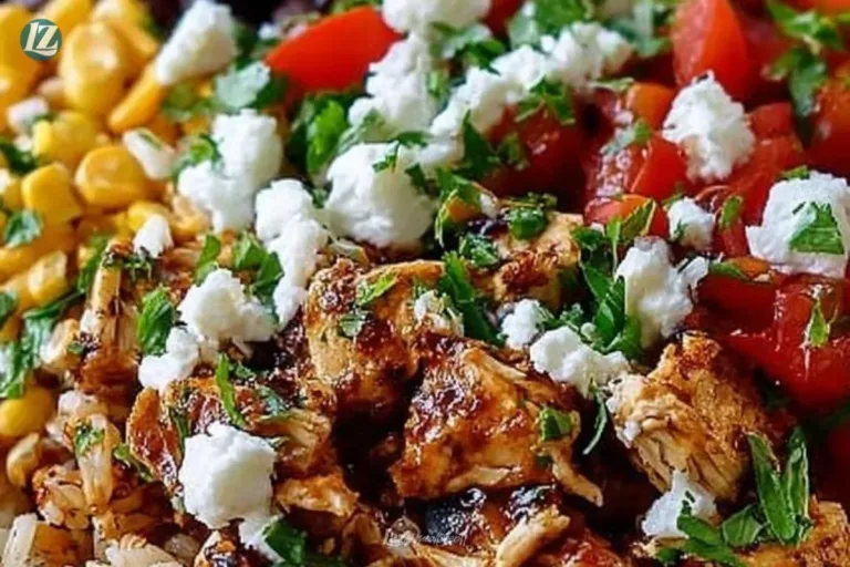Chicken Burrito Bowl with Rice, Beans, and fresh toppings