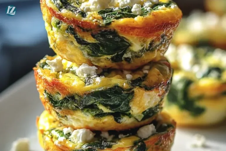 Egg muffins with spinach and feta on a plate, ideal for a nutritious breakfast.