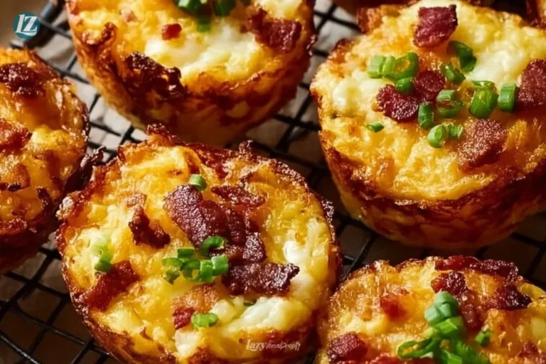Loaded Bacon and Egg Hash Brown Muffins served on a plate