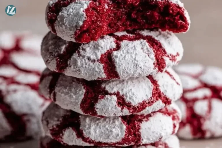 Delicious Red Velvet Crinkle Cookies with a soft and chewy texture