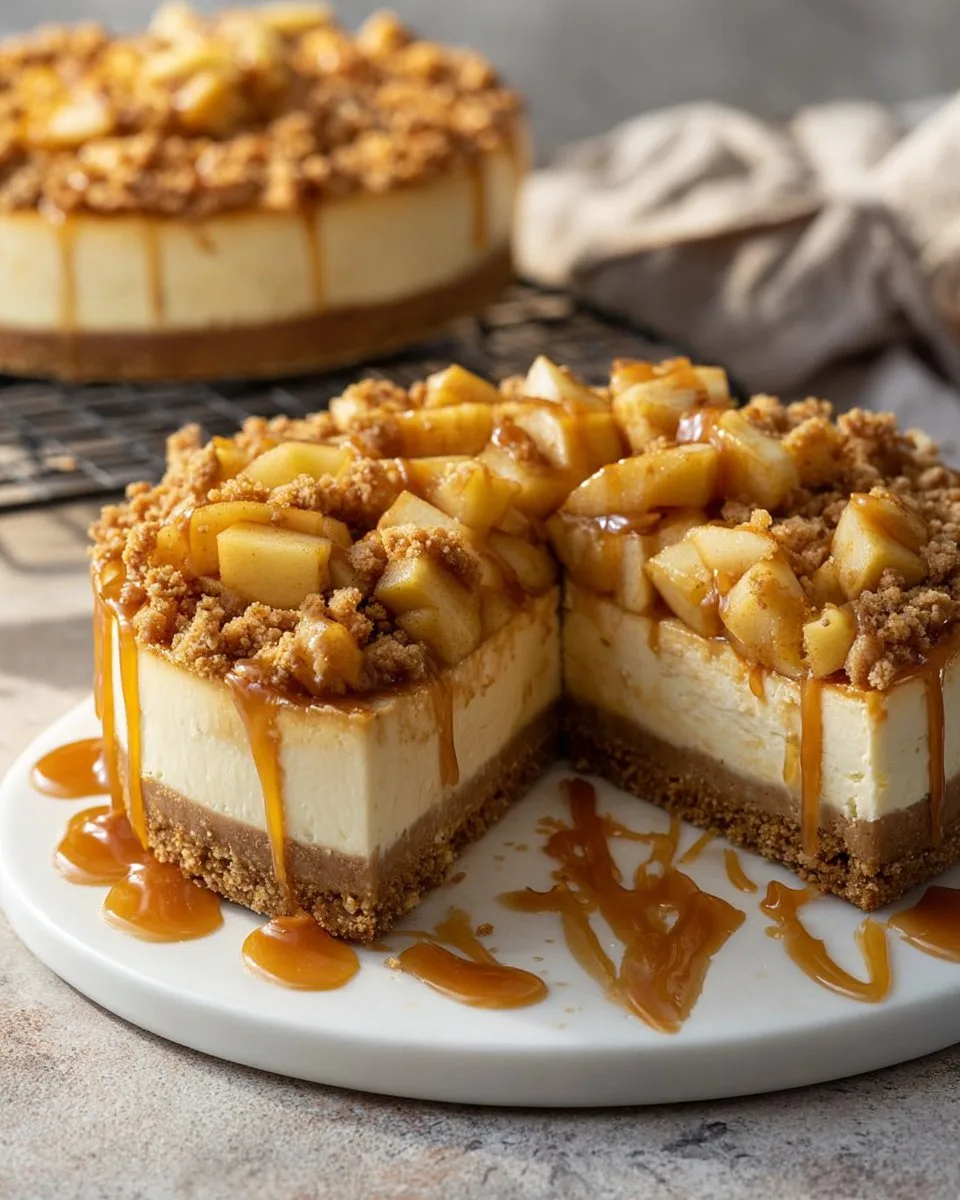 Salted Caramel Apple Pie Cheesecake