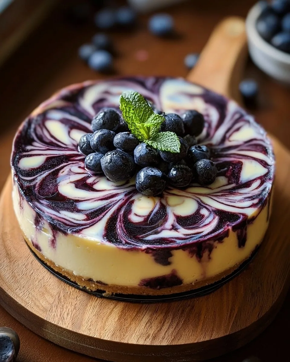 Blueberry Swirl Cheesecake