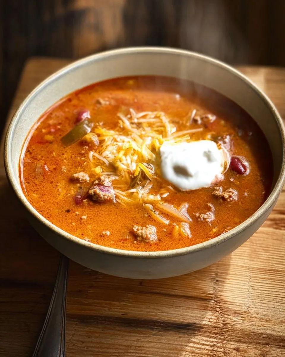 Creamy Beef Taco Soup