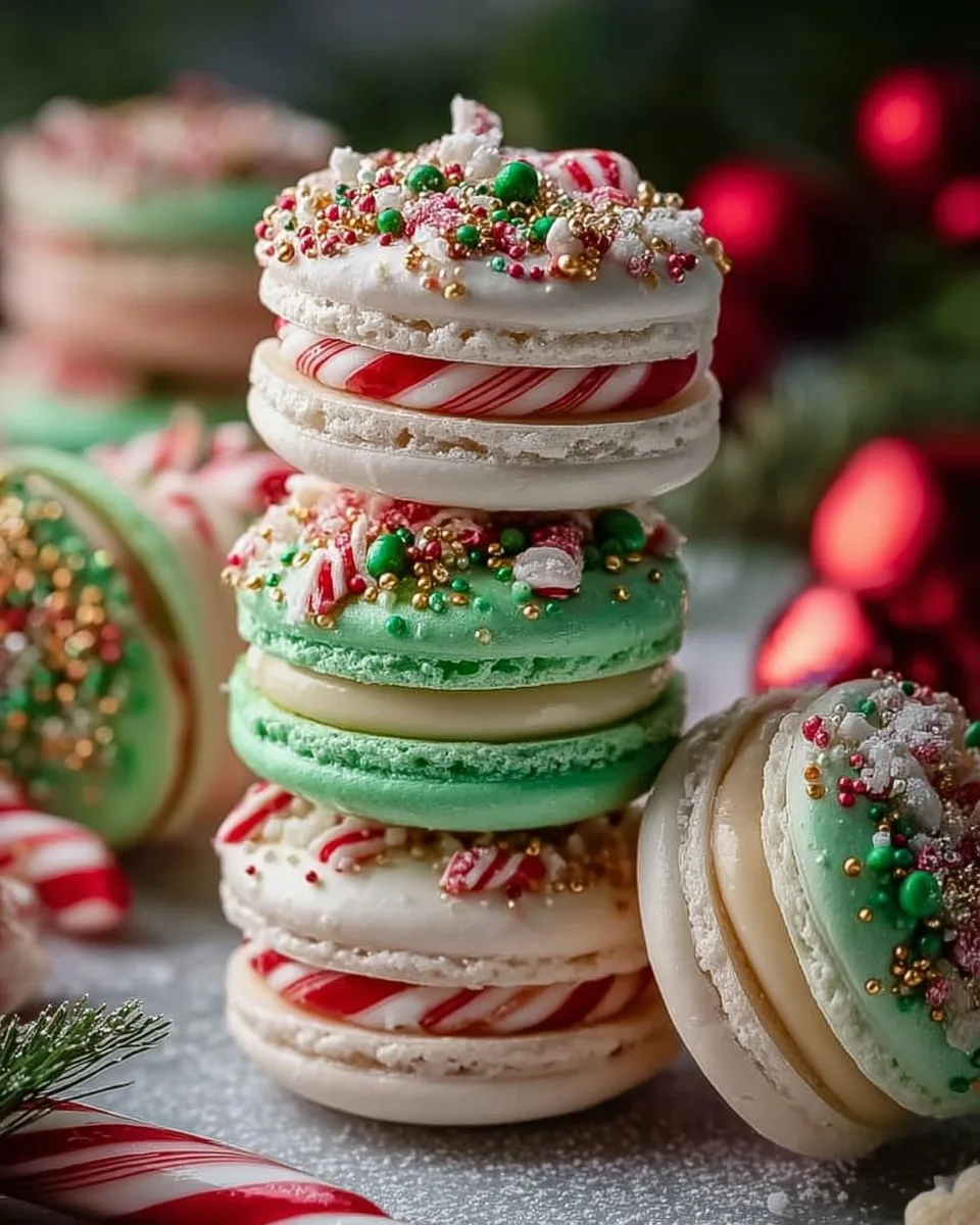 Christmas Tree Cake Macarons