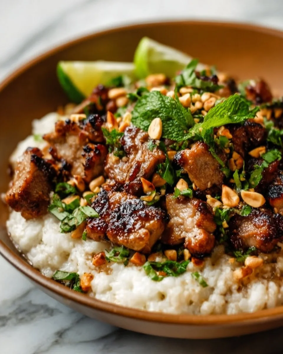 Easy Ginger Lime Pork with Creamy Coconut Rice
