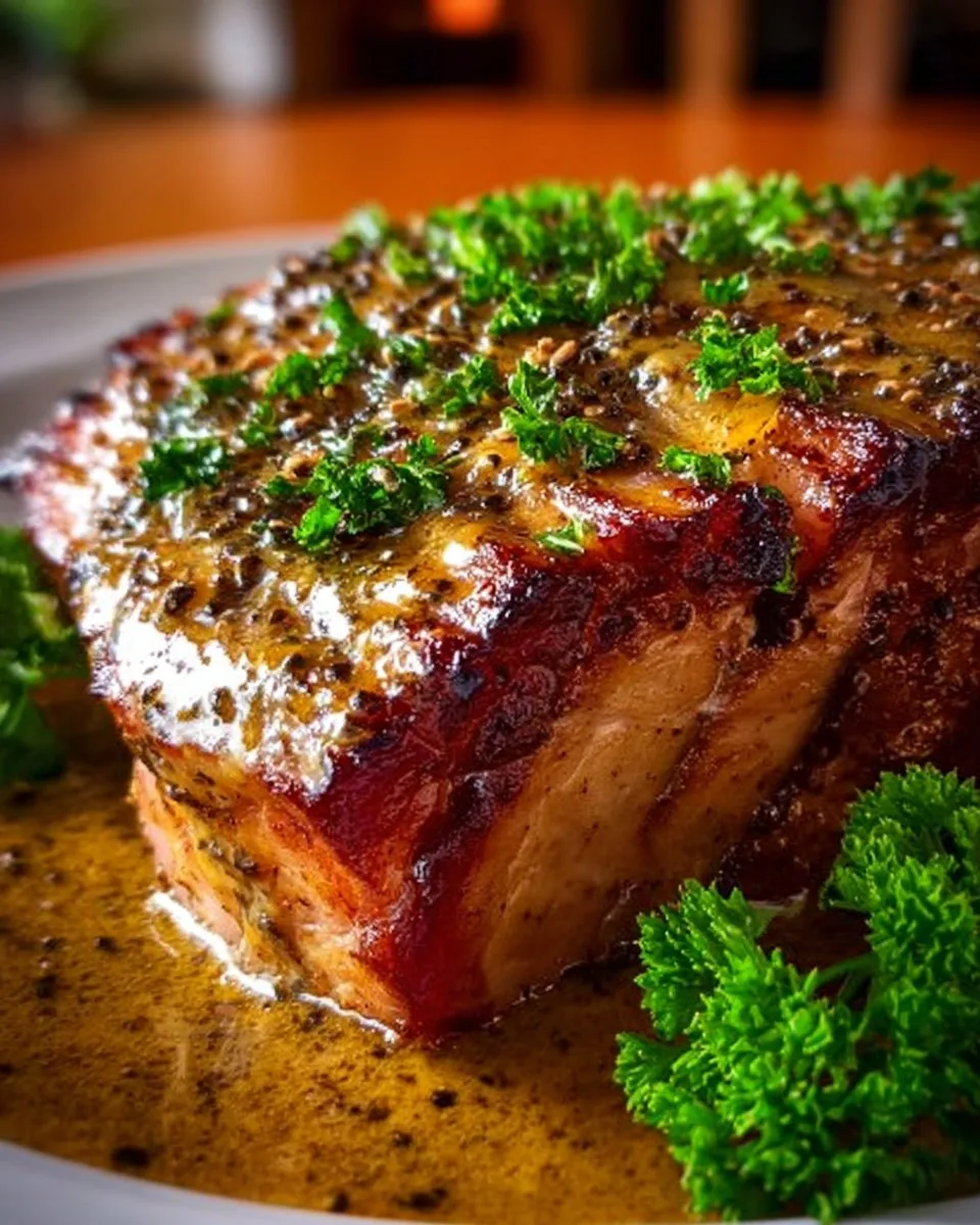 Slowcooker Creamy Mustard Pulled Ham