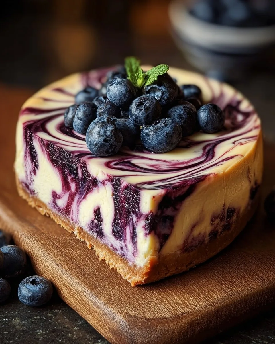 Blueberry Swirl Cheesecake