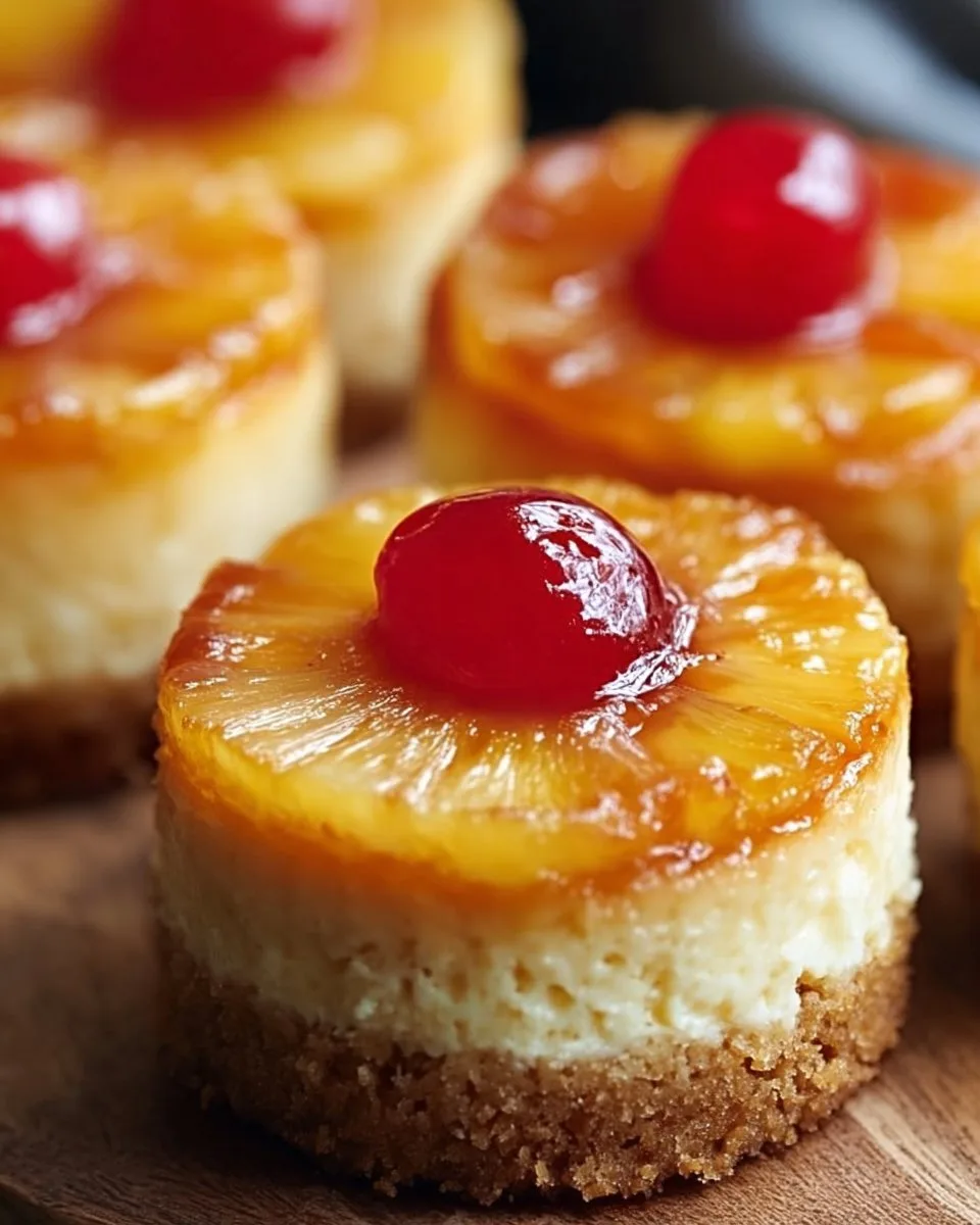 Mini Pineapple Upside-Down Cheesecakes