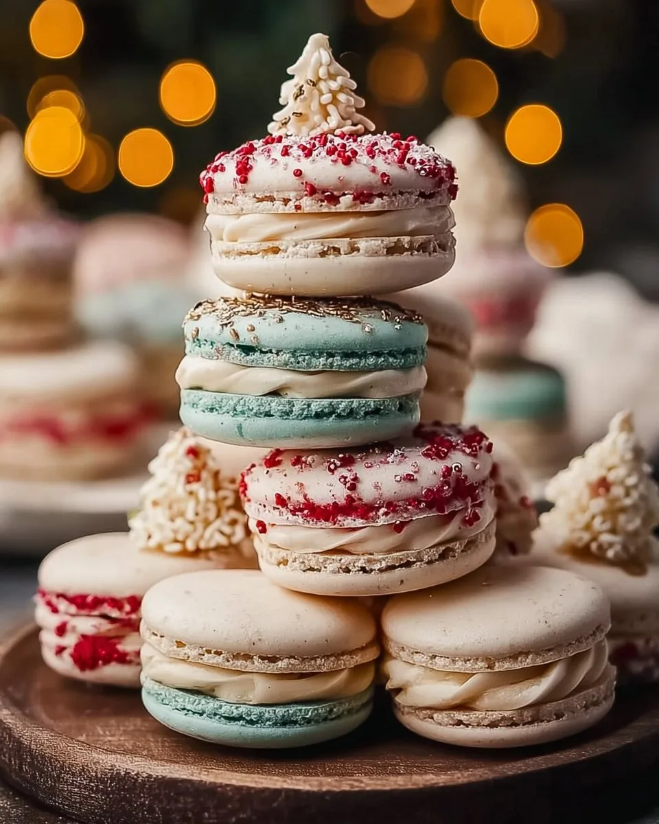 Christmas Tree Cake Macarons