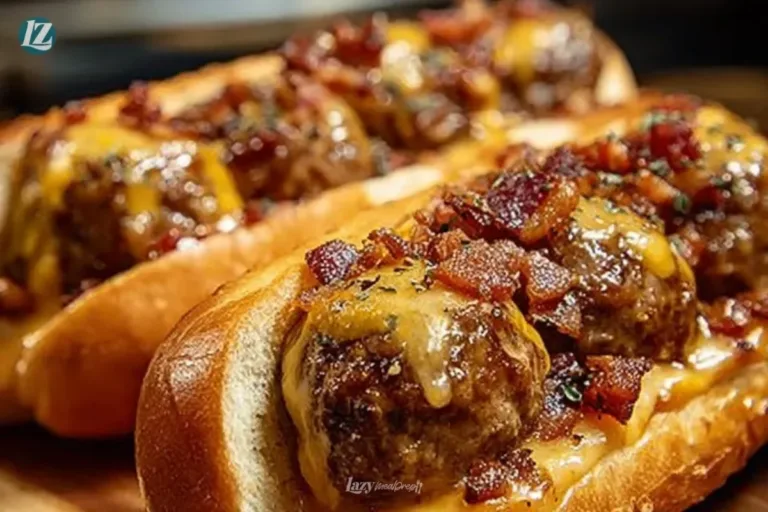 Delicious Bourbon BBQ Bacon Cheeseburger Meatball Subs ready in 30 minutes