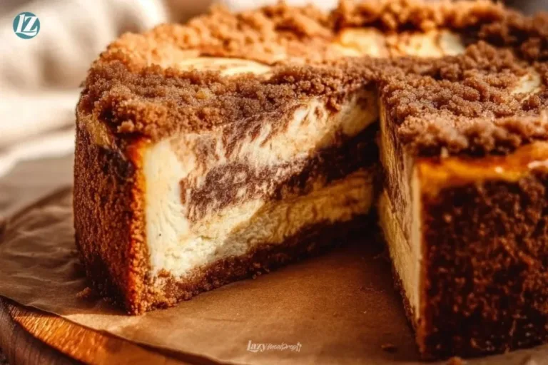 Delicious coffee cake cheesecake with a creamy texture and crumbly topping