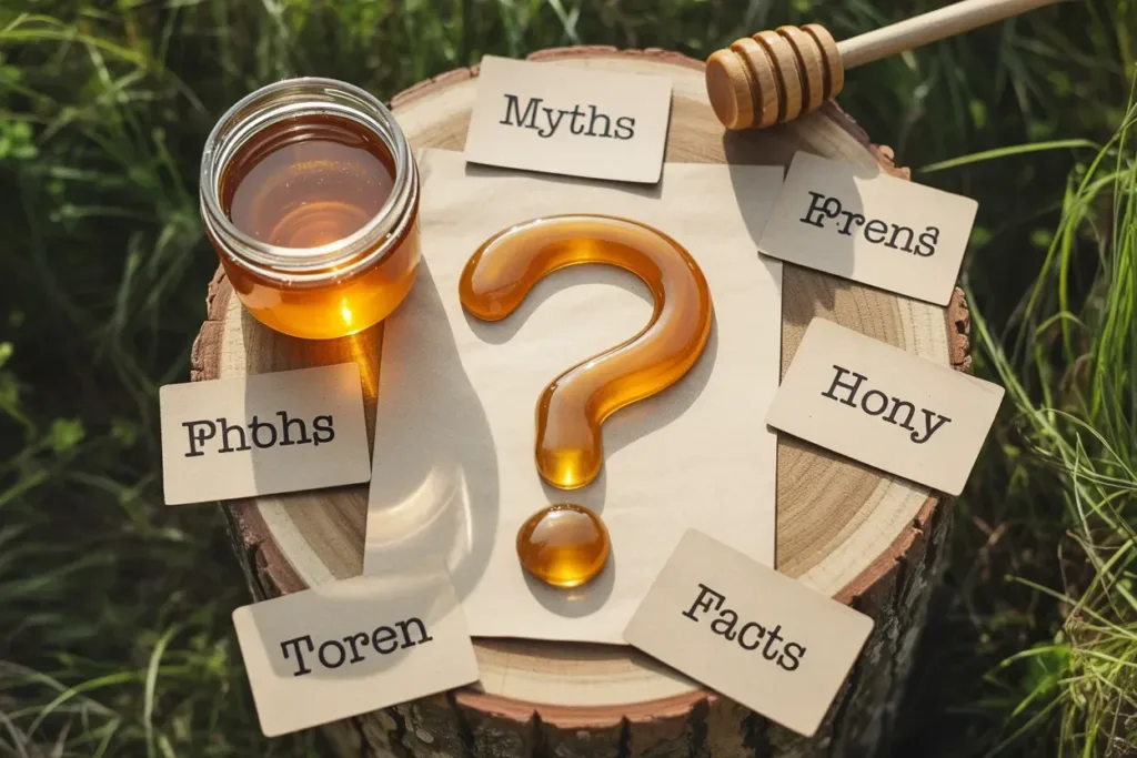 A spoonful of honey on a bedside table for weight loss benefits before bedtime.