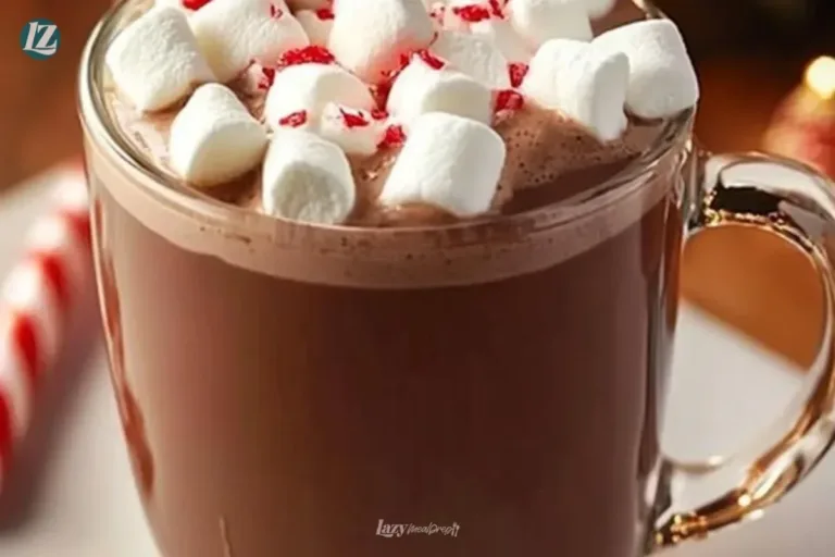 Delicious slow cooker peppermint hot chocolate in a cozy mug