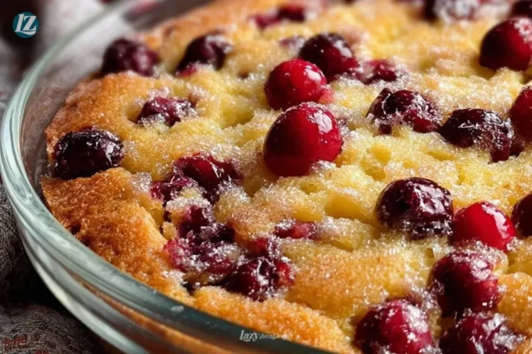 Delicious Cranberry Orange Breakfast Cake topped with fresh cranberries