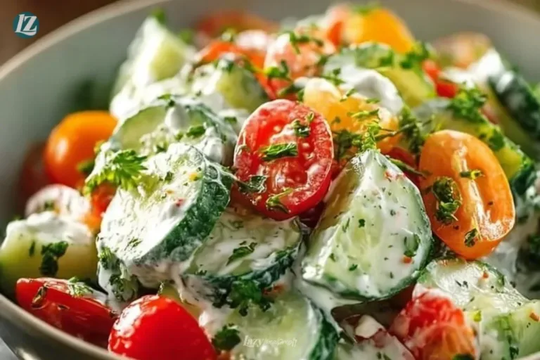 Cucumber Ranch Crack Salad with fresh cucumbers in a creamy ranch dressing