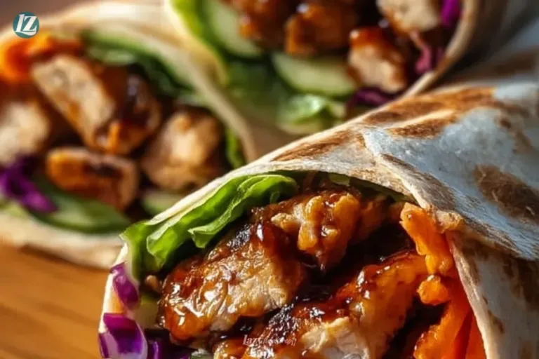 Tasty customizable teriyaki chicken wrap filled with fresh ingredients and sauce
