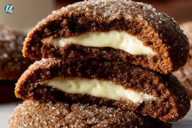 Gingerbread cheesecake cookies stacked on a plate ready for sharing
