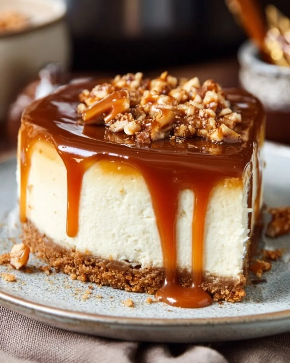 Salted Caramel Cheesecake with Toffee Bits Recipe