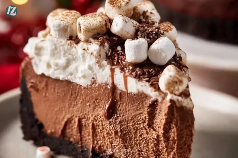 Delicious hot chocolate cheesecake topped with whipped cream and chocolate shavings