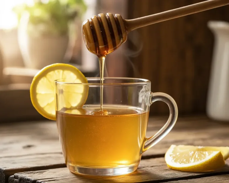 Canaan honey drink recipe with honey, lemon, and ginger for brain and eye health.