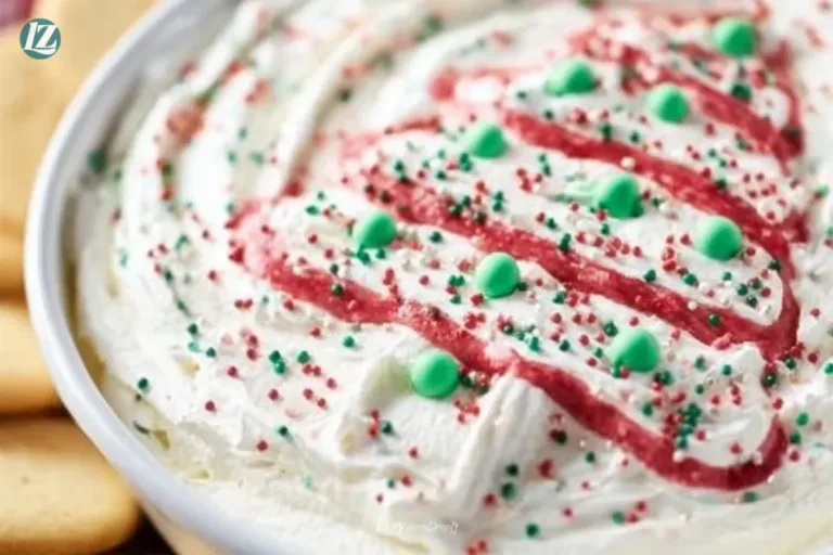 Little Debbie Christmas Tree Cake dip in a festive bowl with holiday decorations