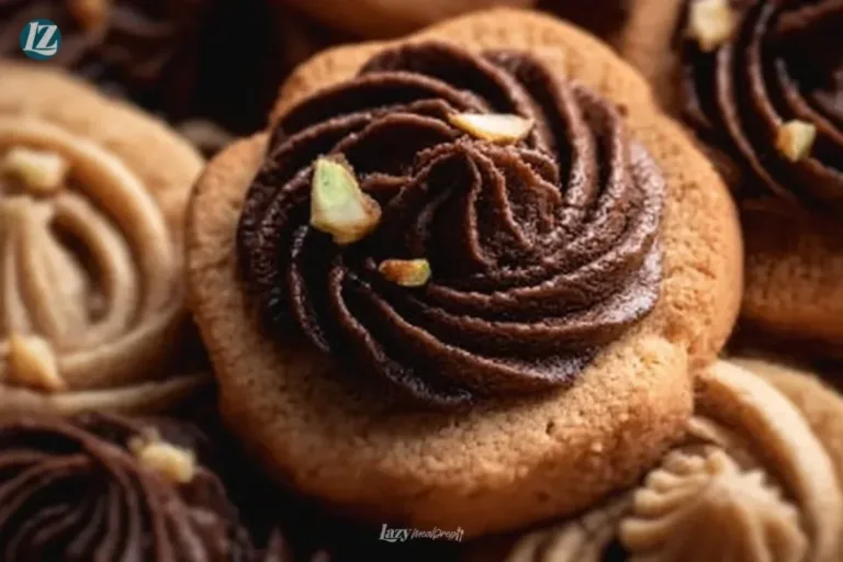 Melt-in-your-mouth coffee butter cookies arranged on a festive platter