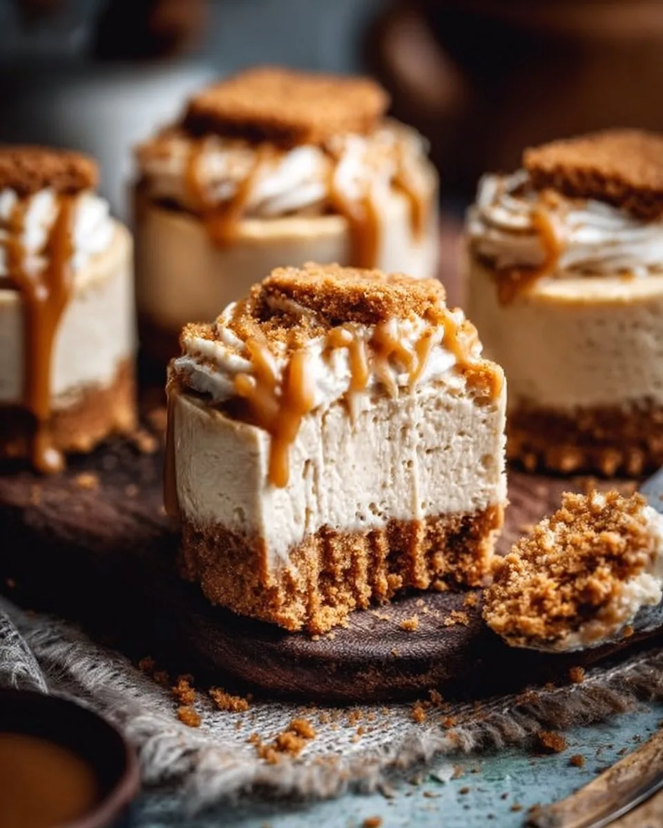 Mini No Bake Biscoff Cheesecakes