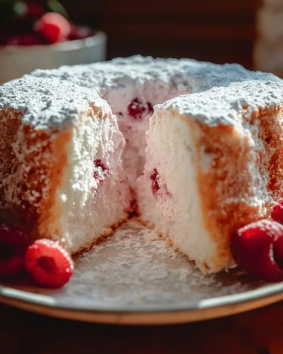 Raspberry Angel Food Cake