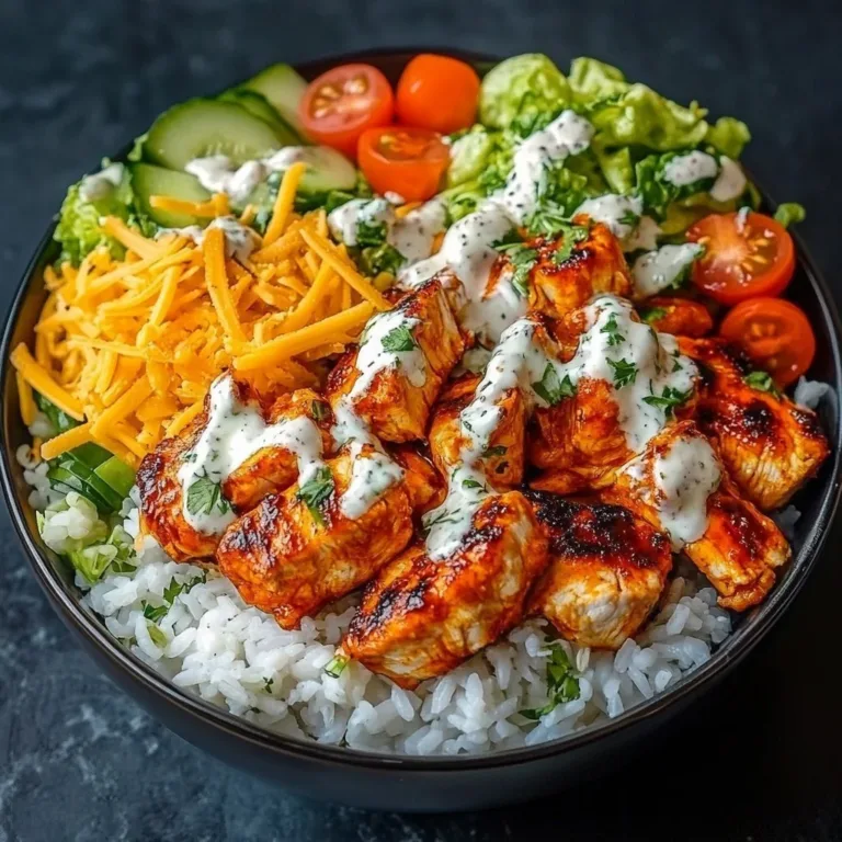 Buffalo Chicken Bowls with spicy chicken, veggies, and grains