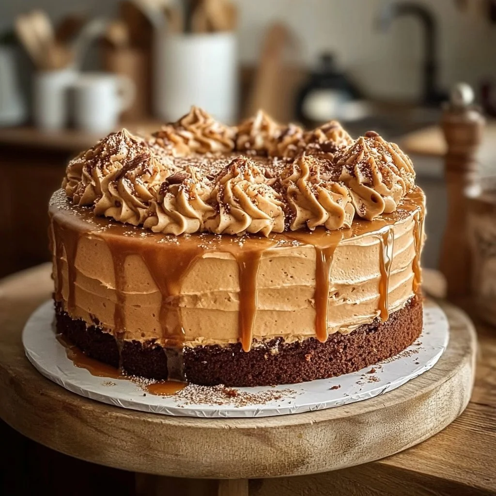 Caramel Coffee Buttercream Cake