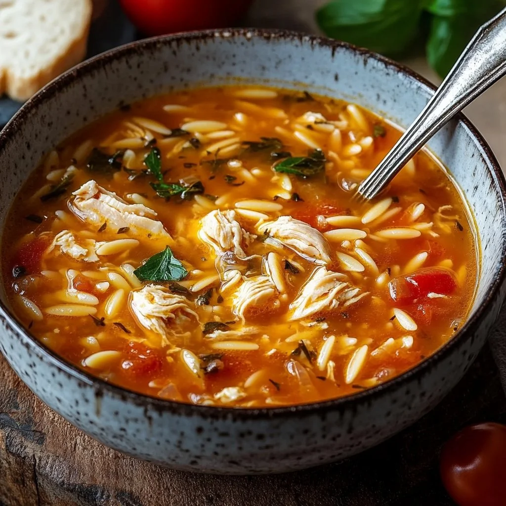 Chicken Orzo Tomato Soup Recipe