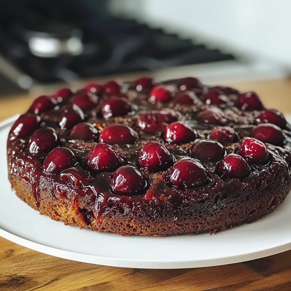Chocolate Cherry Upside Down Cake