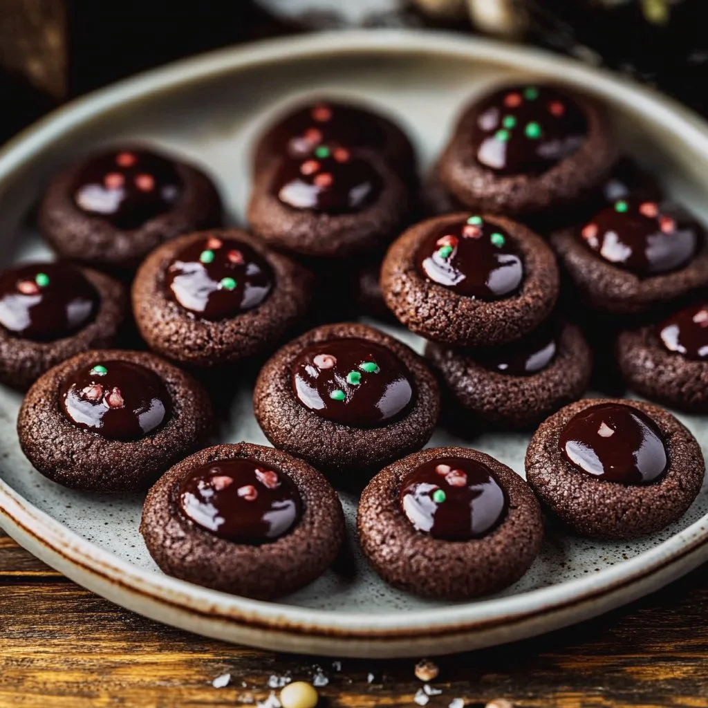 Chocolate Thumbprint Cookies