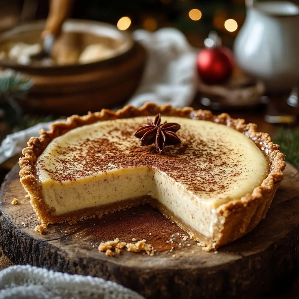 Christmas Eve Cinnamon-Vanilla Custard Pie – Creamy Holiday Dessert Magic