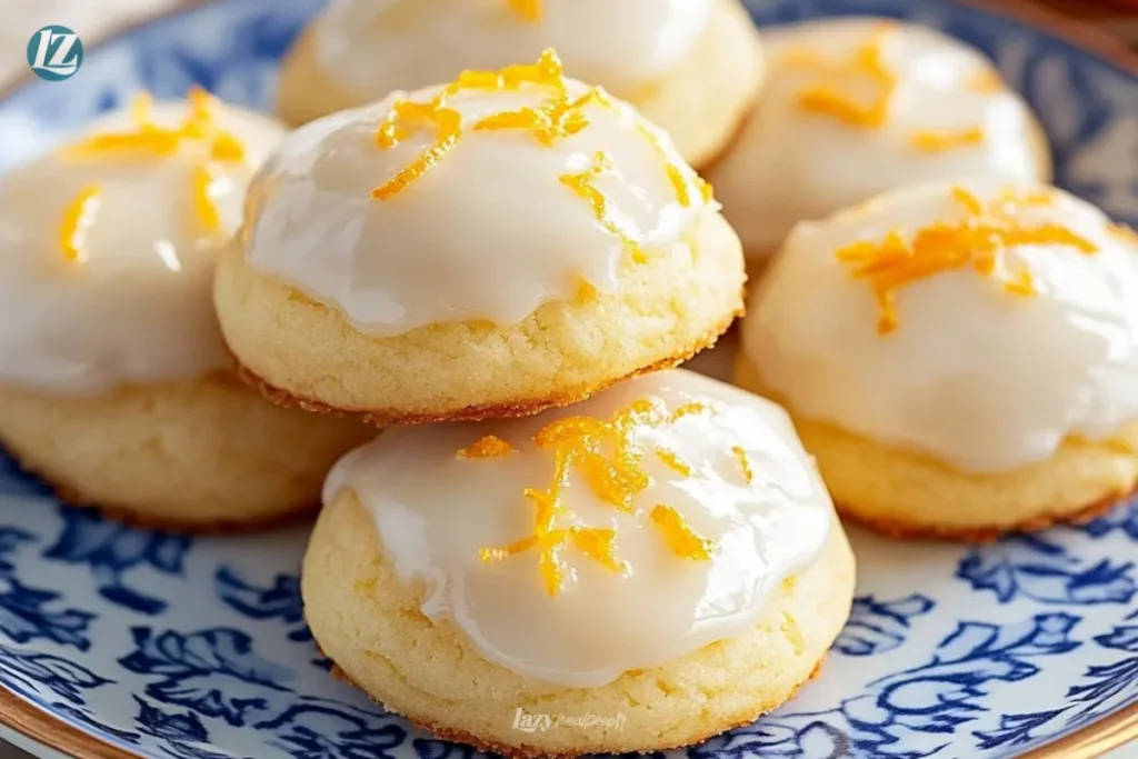 Fluffy Christmas cookies topped with orange zest, perfect for holiday baking.