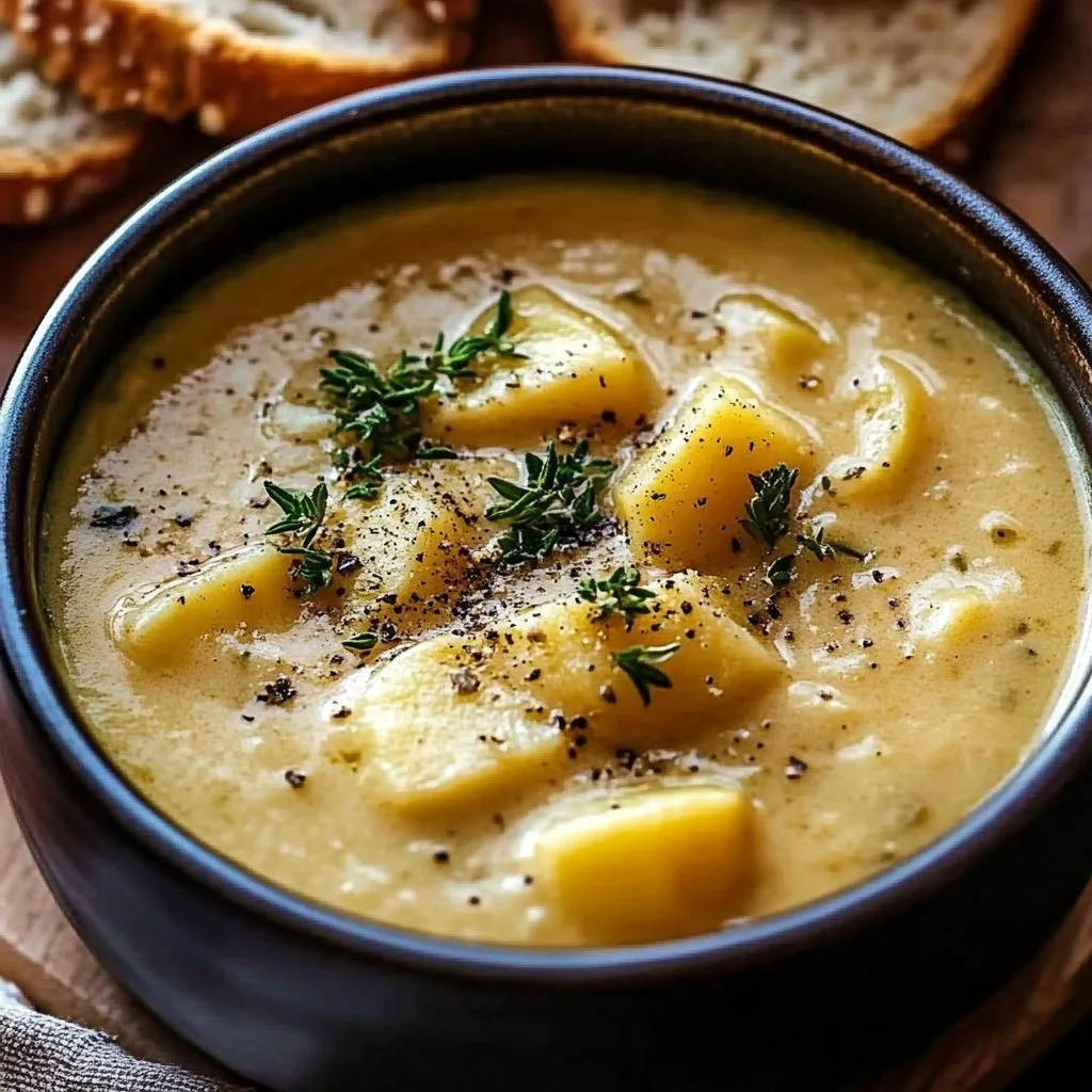Hearty Cheddar Garlic Herb Potato Soup Recipe