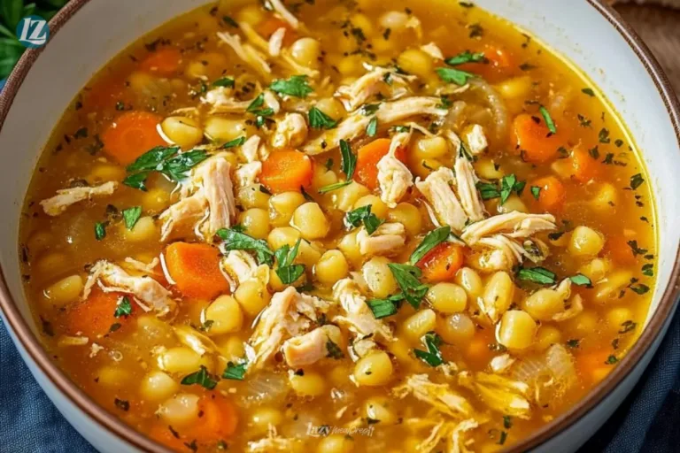 Bowl of Italian Penicillin Soup garnished with fresh herbs and spices