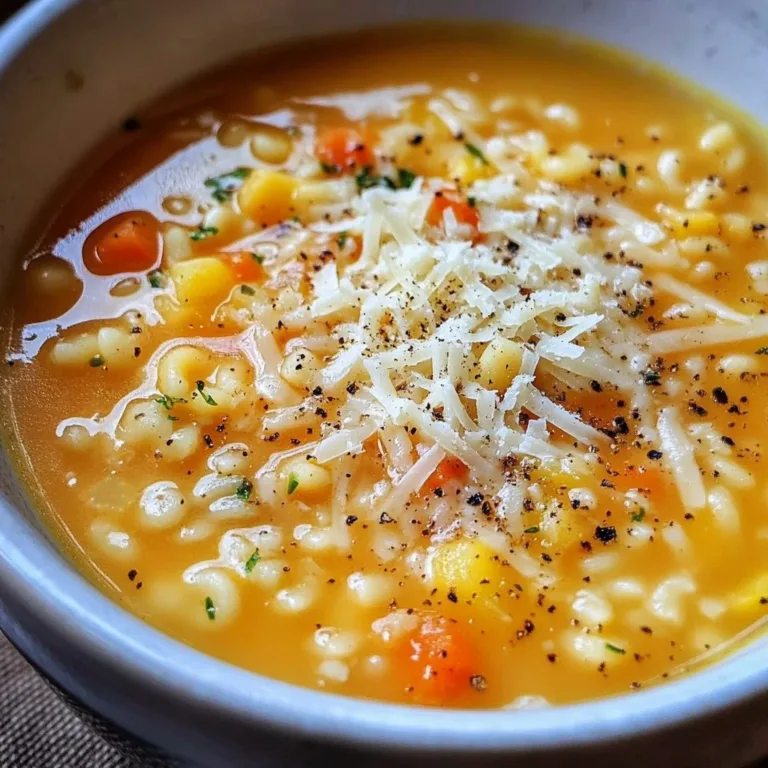 Bowl of Italian Penicillin Soup garnished with fresh herbs and vegetables.