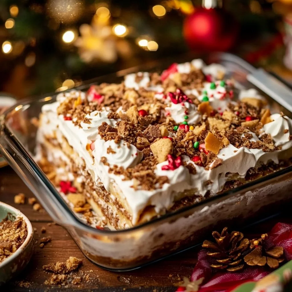 No-Bake Christmas Cookie Lasagna