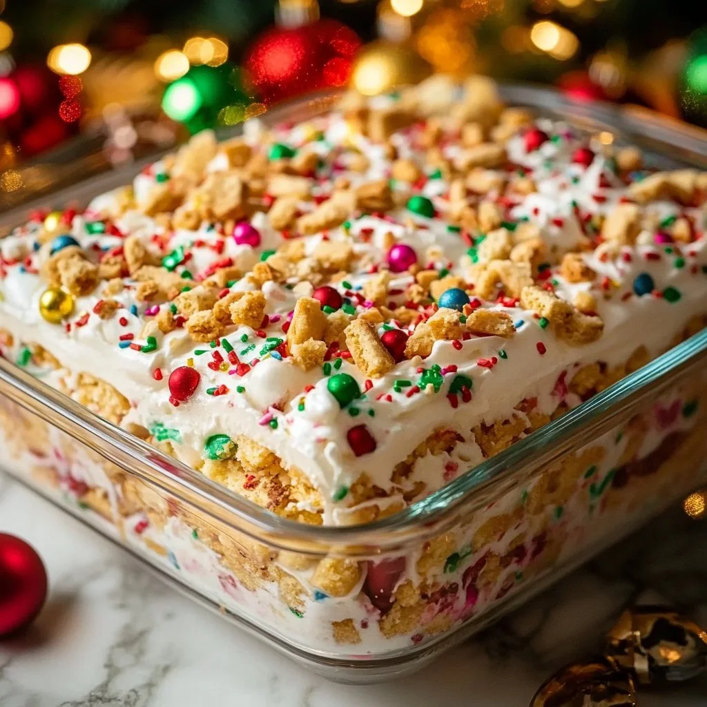 No-Bake Christmas Cookie Lasagna