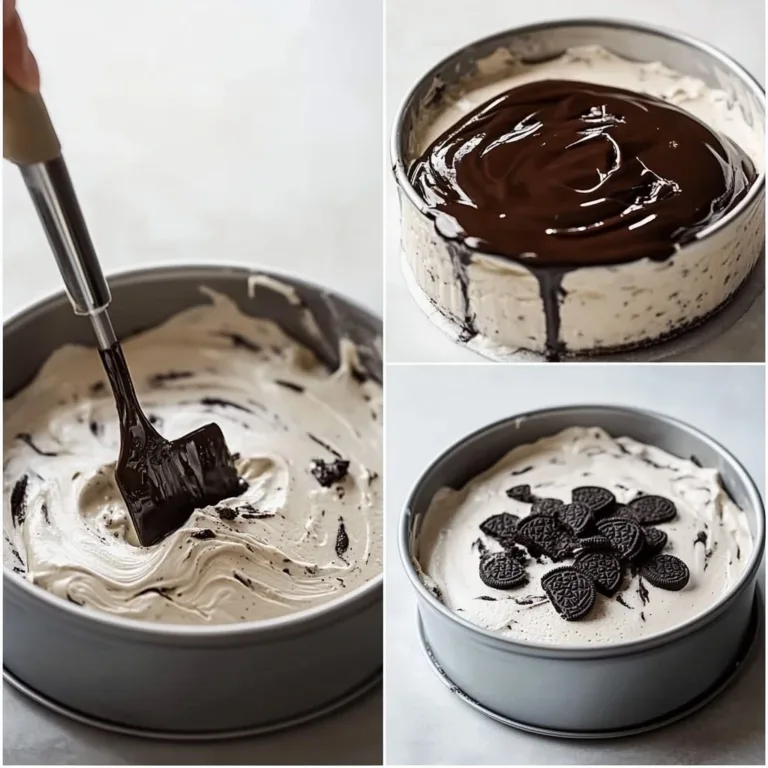 Delicious Oreo cookie ice cream cake decorated with Oreo crumbs