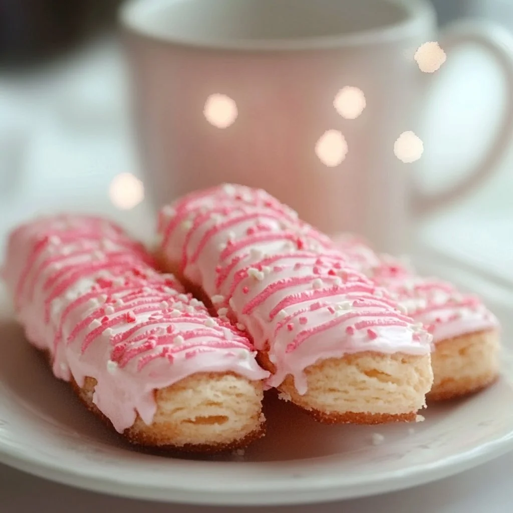 Plate of homemade peppermint biscotti with festive decoration