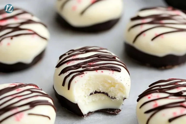 Homemade quick Christmas peppermint creams on a festive plate