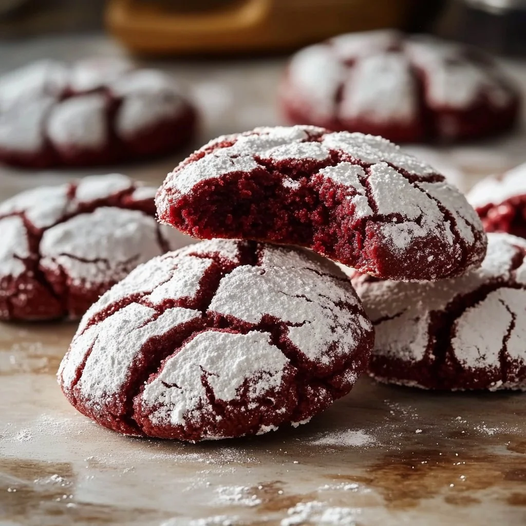 Red Velvet Crinkle Cookies