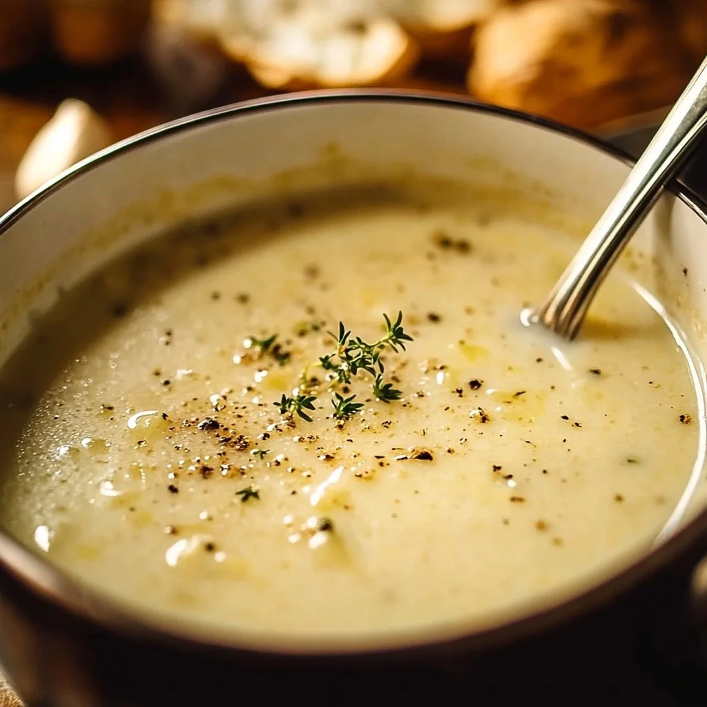 Rustic Country French Style Garlic Soup