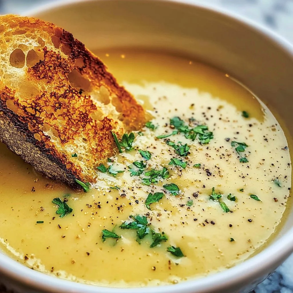 Rustic Country French Style Garlic Soup
