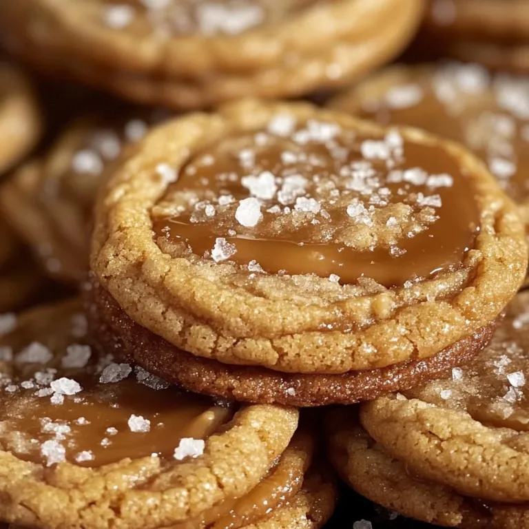 Delicious freshly baked salted caramel cookies with sea salt sprinkles